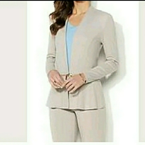 IMAN Pants - NWT IMAN Suit Soft tan pull on Ponte dressy casual pants & blazer suit